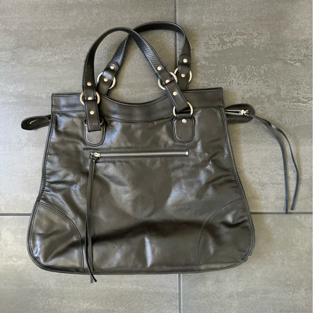 Vintage Club Monaco Leather Top Handle Bag